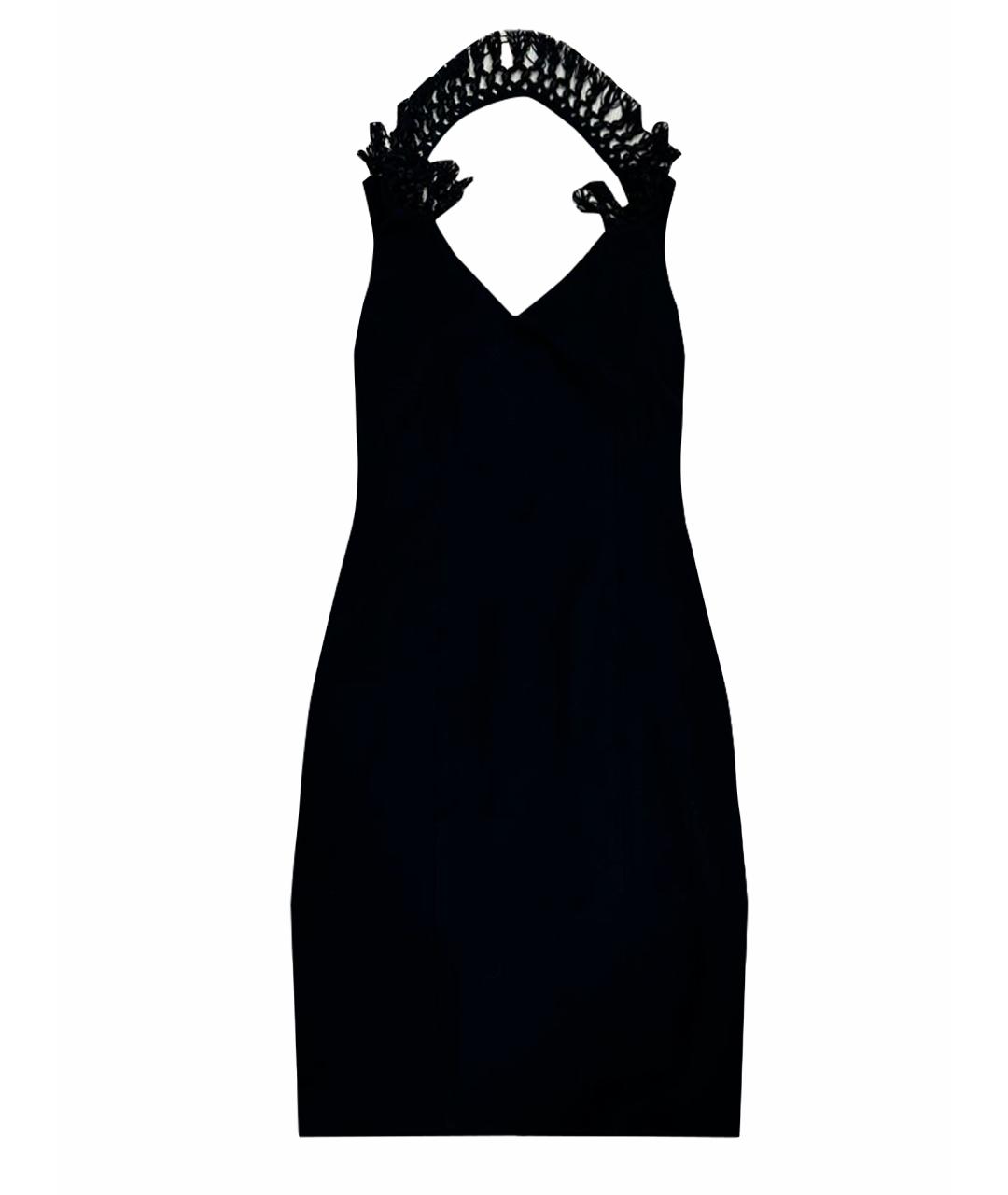 VERSACE COLLECTION Черное хлопко-эластановое коктейльное платье, фото 1