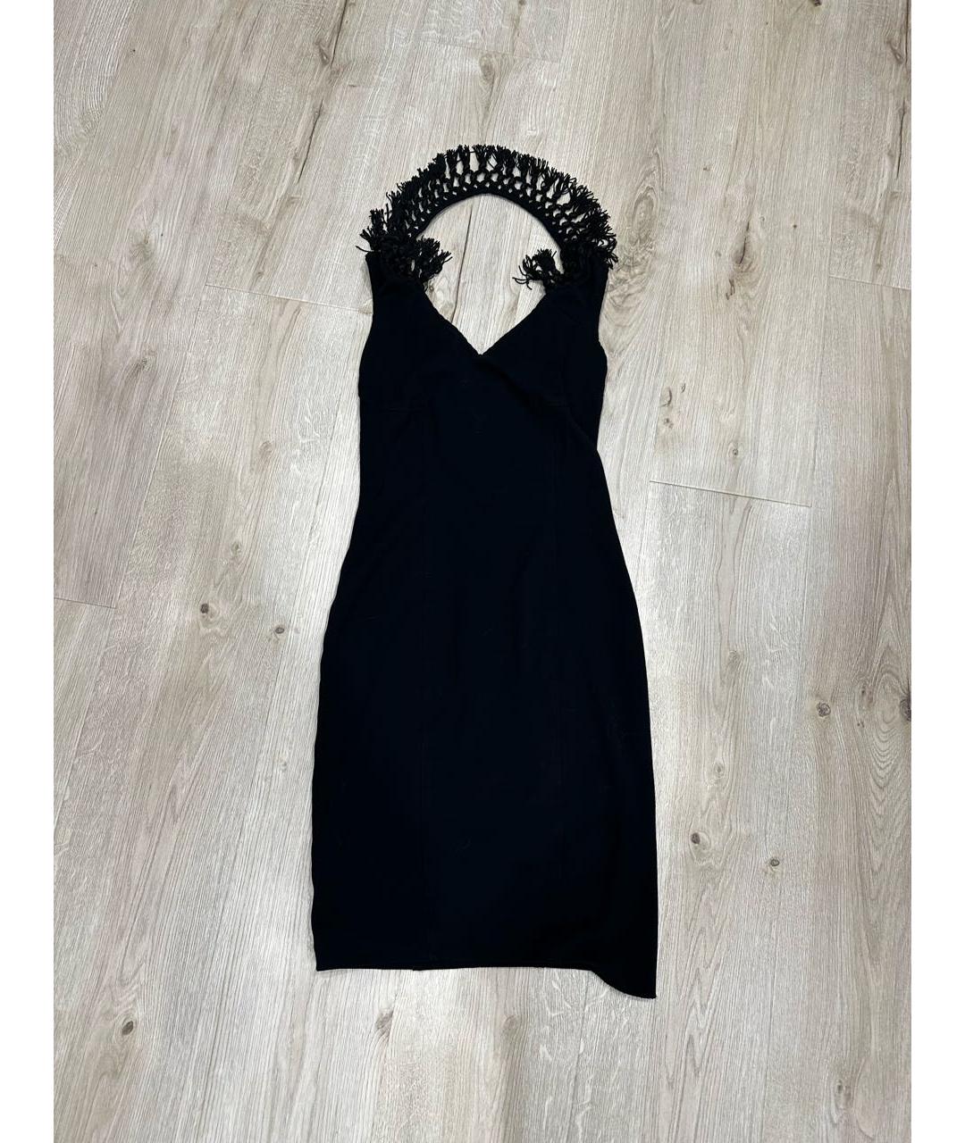 VERSACE COLLECTION Черное хлопко-эластановое коктейльное платье, фото 7