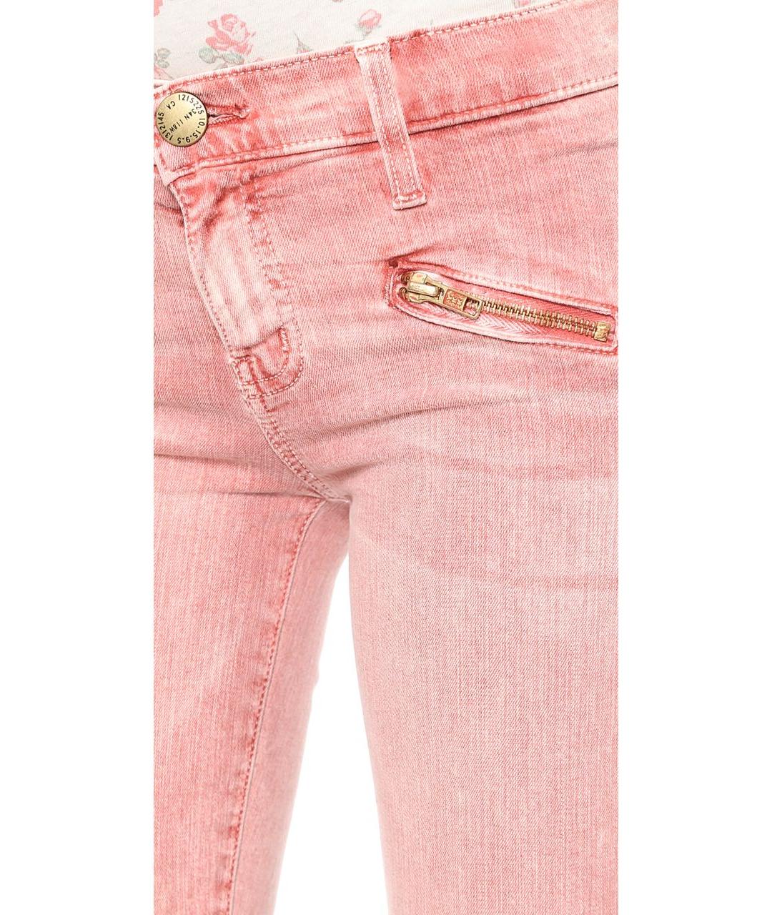 CURRENT/ELLIOTT Розовые хлопко-эластановые джинсы слим, фото 5