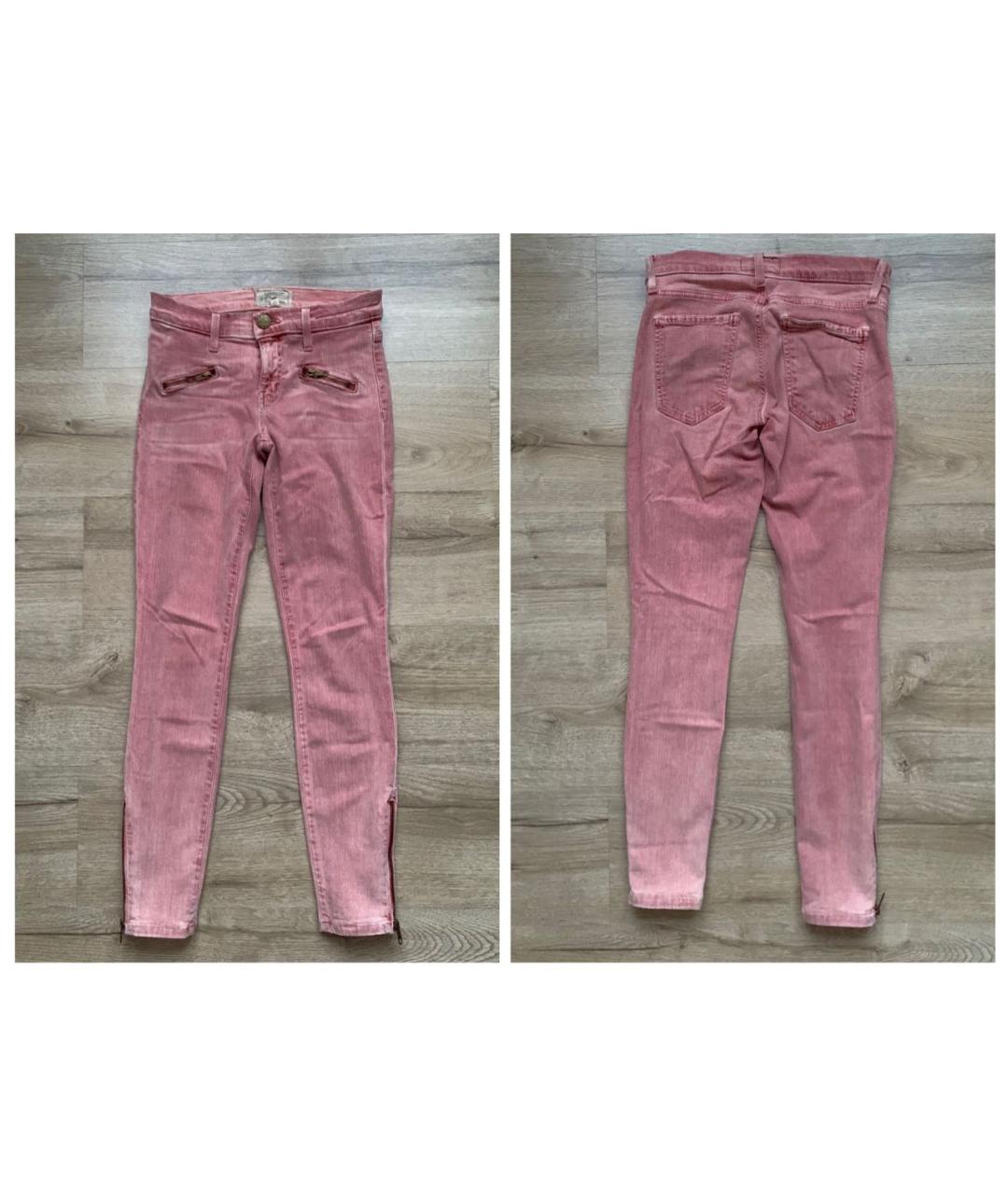 CURRENT/ELLIOTT Розовые хлопко-эластановые джинсы слим, фото 6