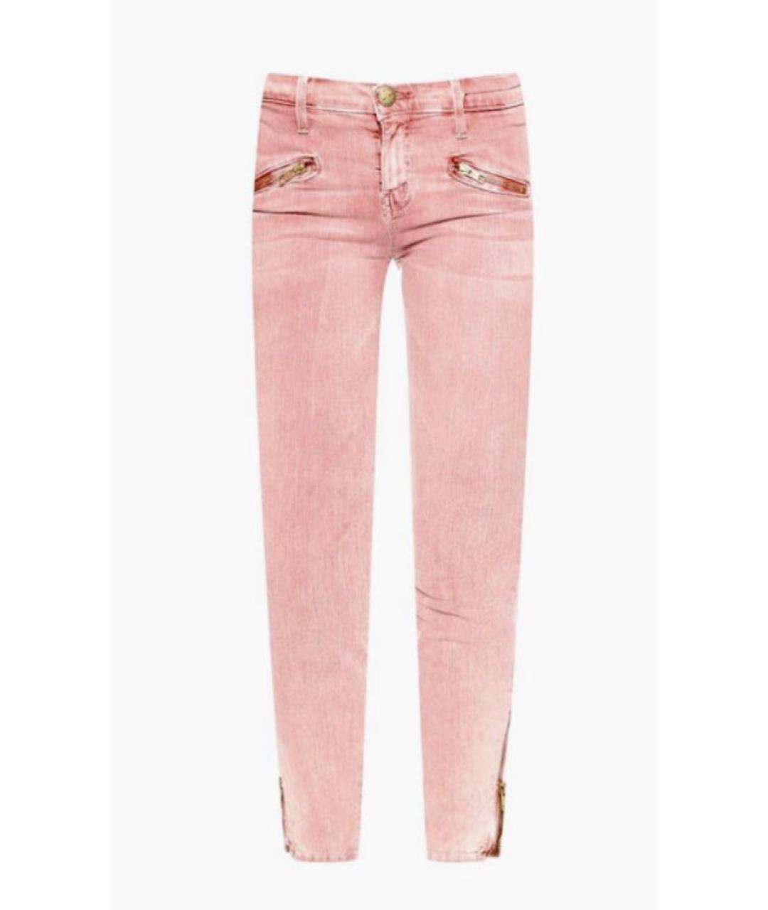 CURRENT/ELLIOTT Розовые хлопко-эластановые джинсы слим, фото 1