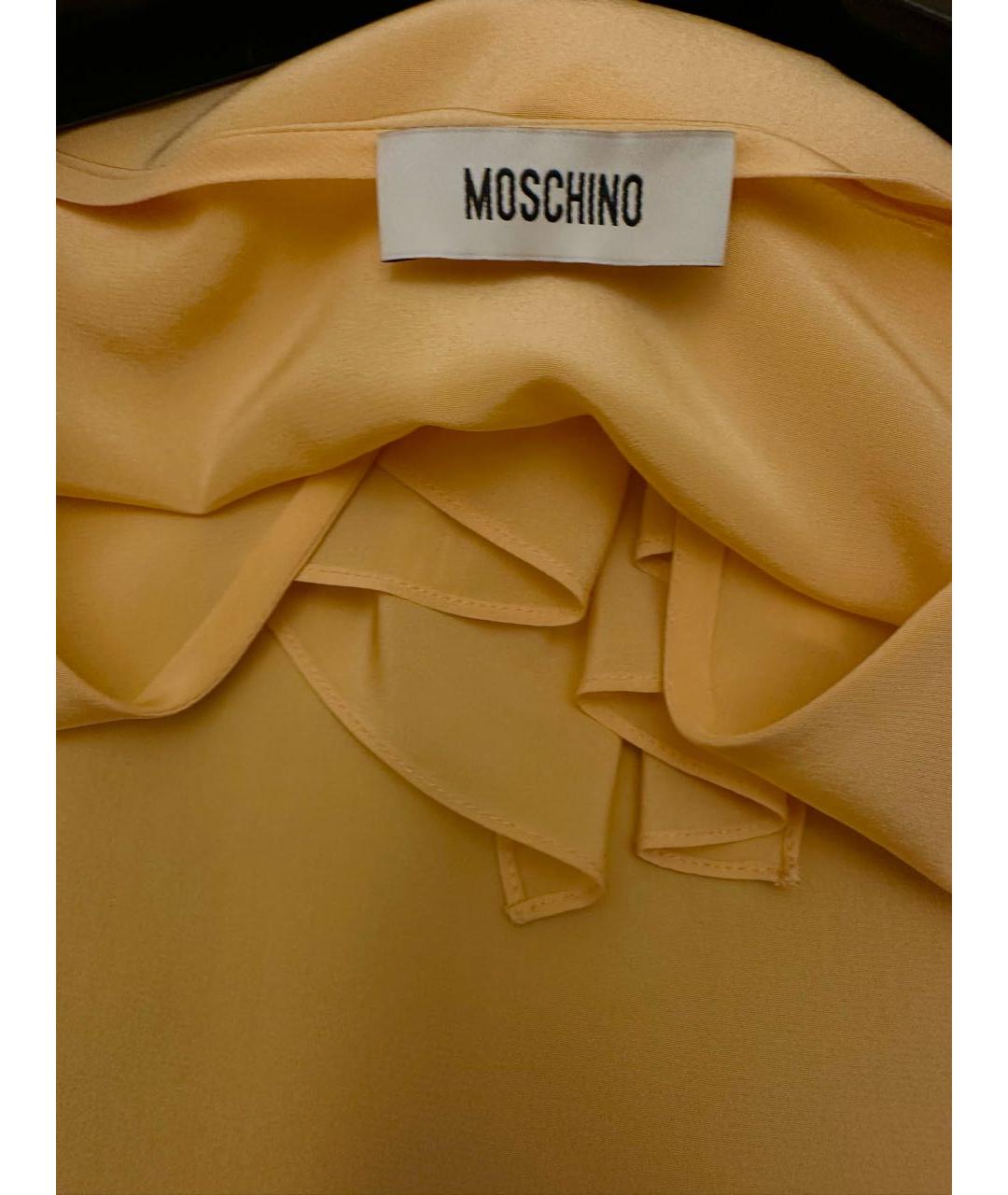 MOSCHINO Желтая шелковая блузы, фото 3