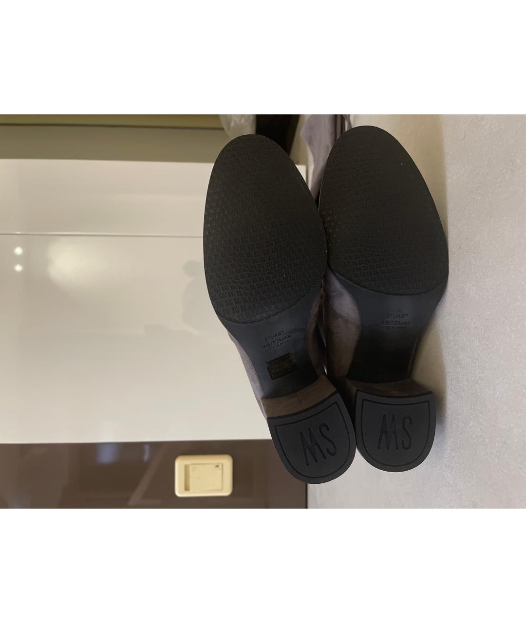 STUART WEITZMAN Серые замшевые ботфорты, фото 5