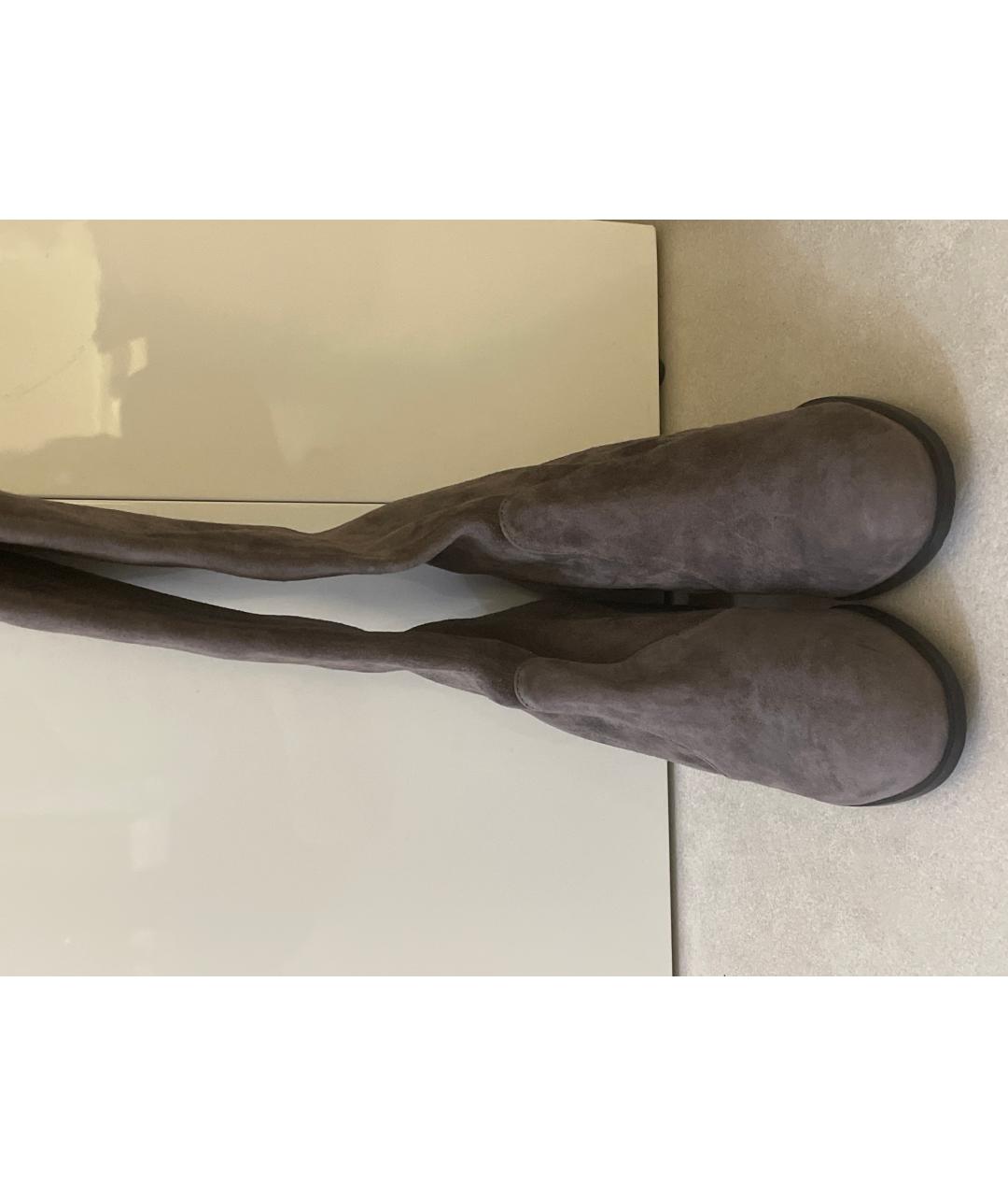 STUART WEITZMAN Серые замшевые ботфорты, фото 2