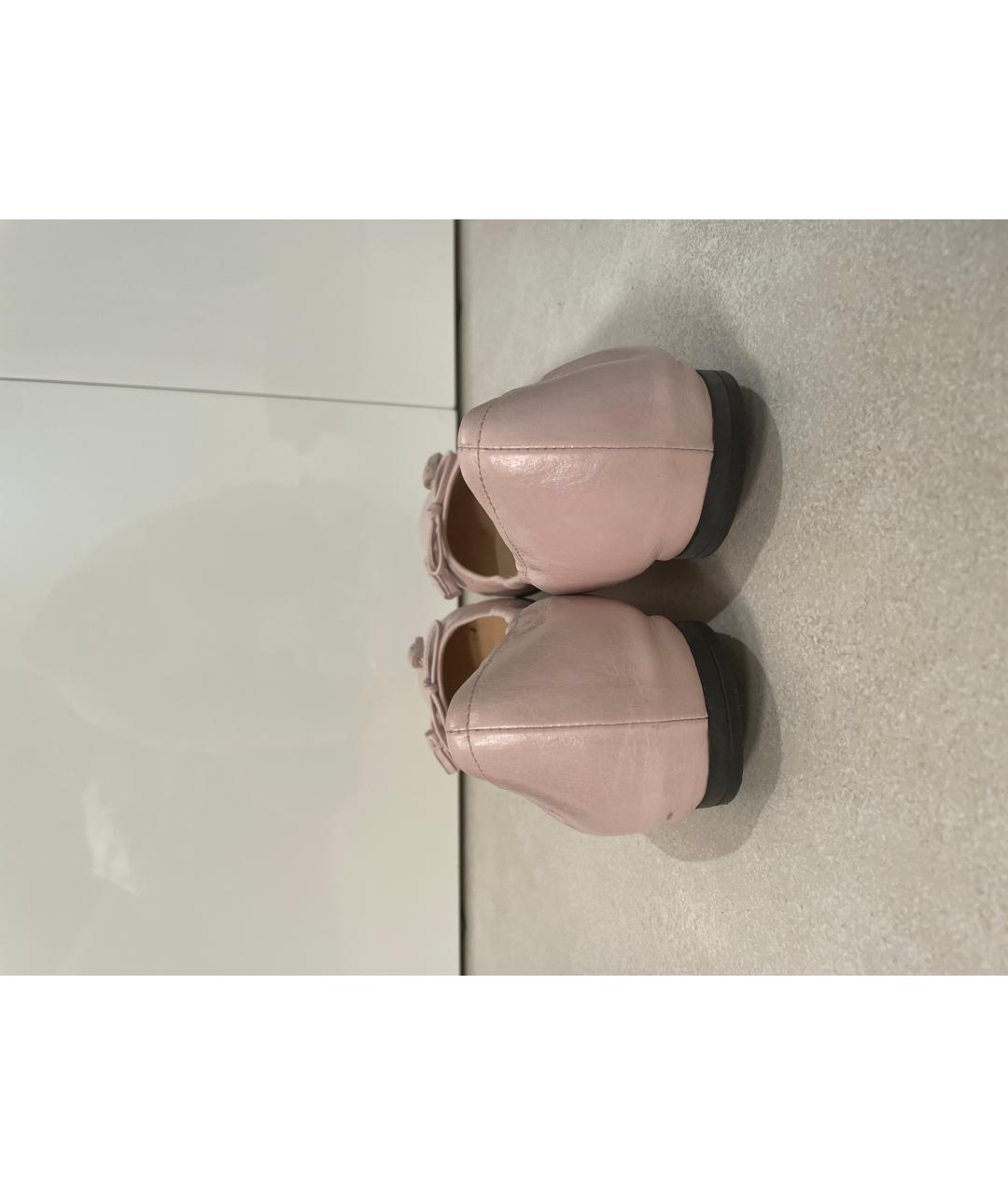 PRADA Розовые кожаные балетки, фото 4