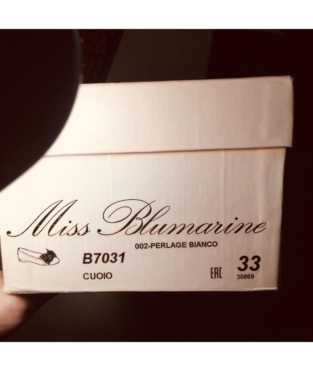 MISS BLUMARINE Белые кожаные туфли, фото 6