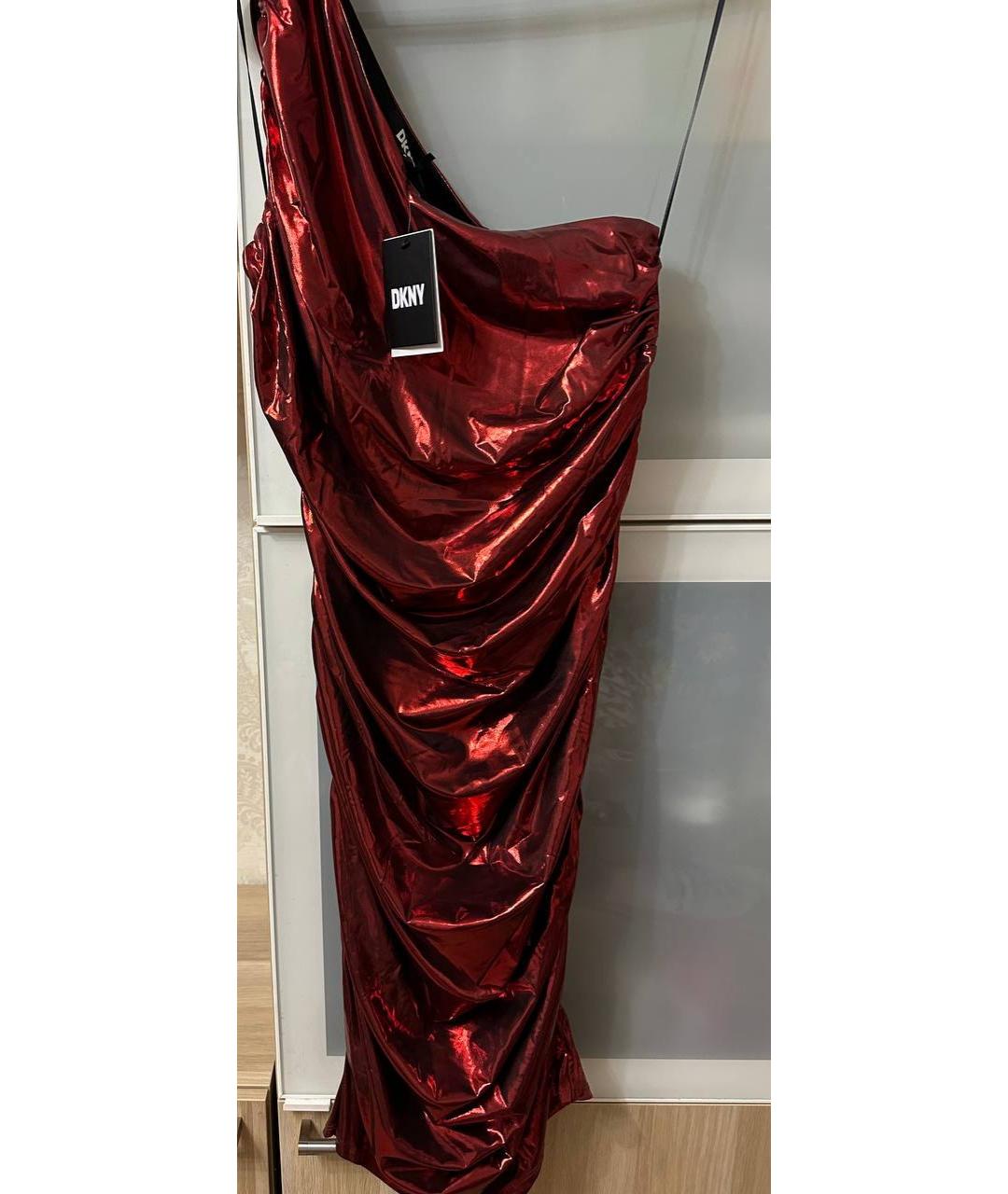 DKNY Красное полиэстеровое вечернее платье, фото 2