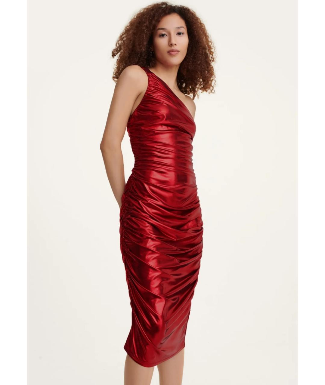DKNY Красное полиэстеровое вечернее платье, фото 9