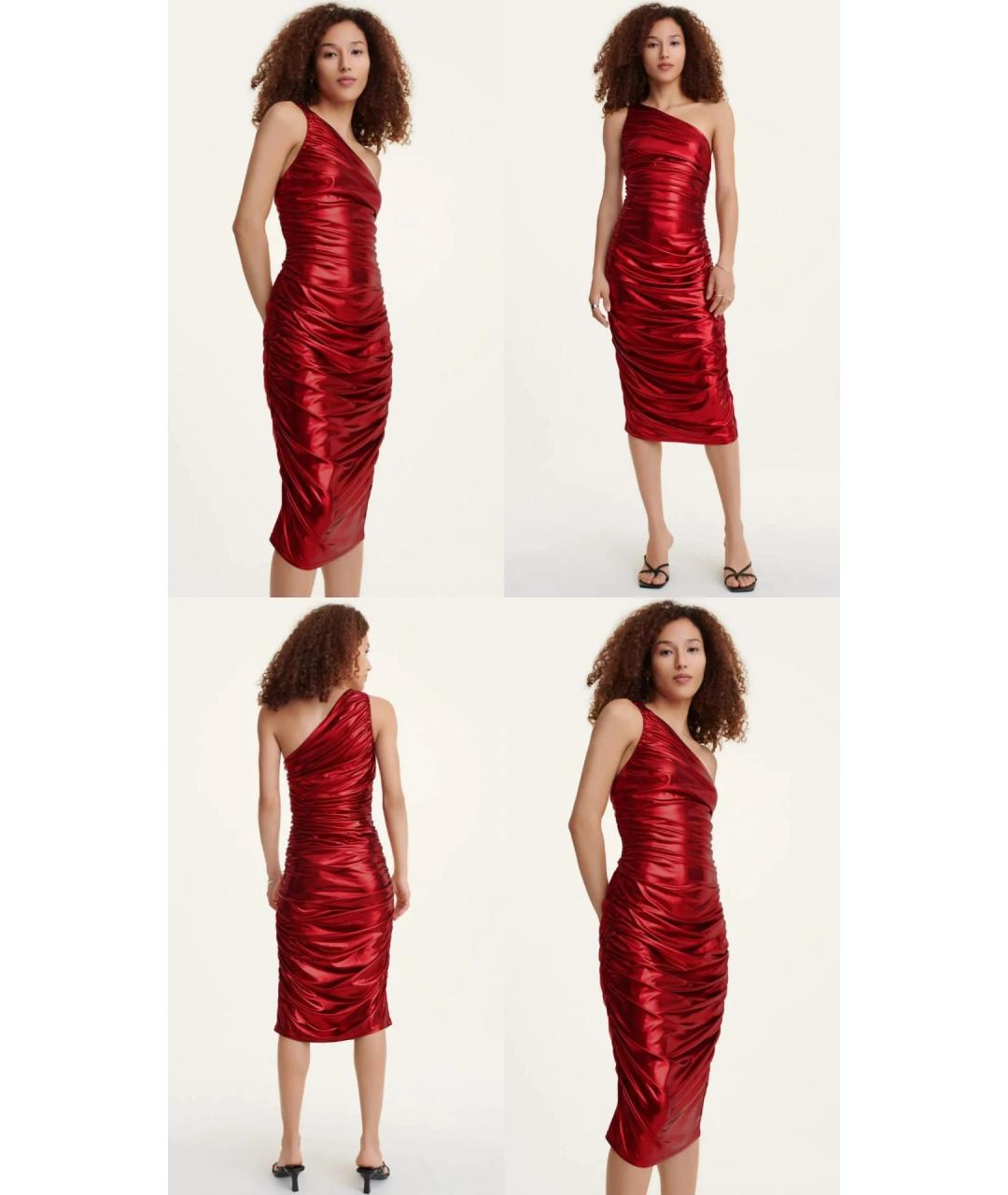 DKNY Красное полиэстеровое вечернее платье, фото 6