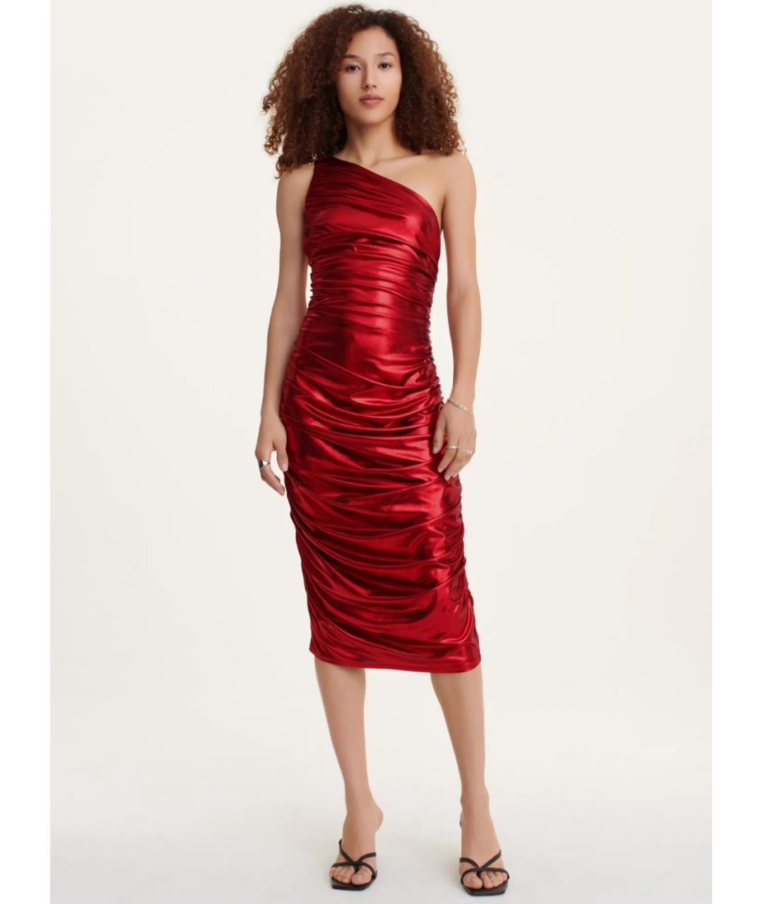 DKNY Красное полиэстеровое вечернее платье, фото 10
