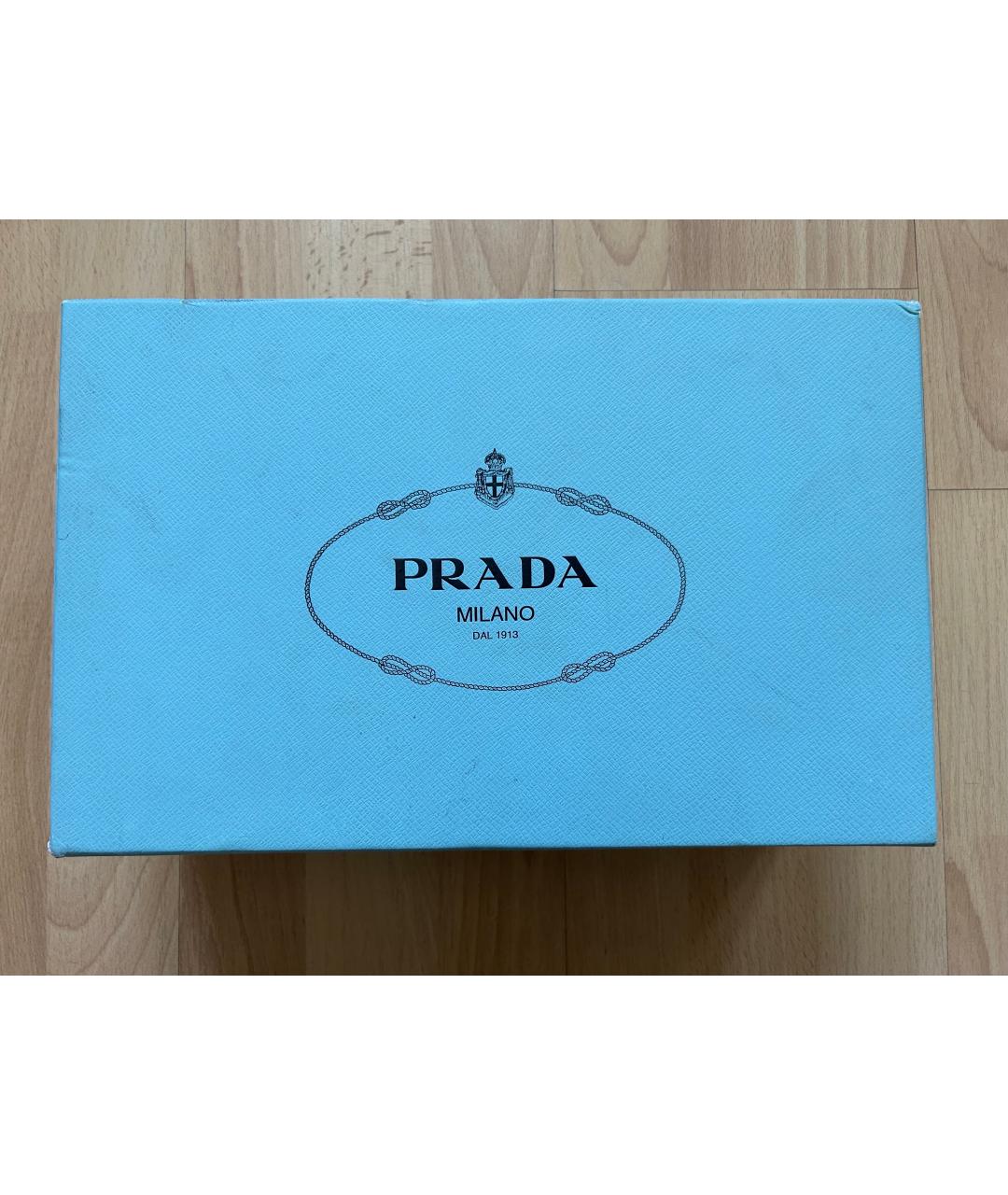 PRADA Черные кожаные босоножки, фото 4