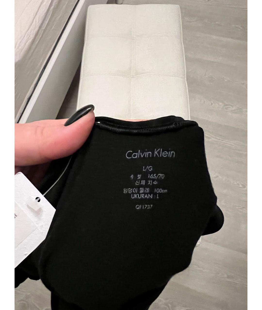 CALVIN KLEIN Черное хлопко-эластановое боди, фото 3