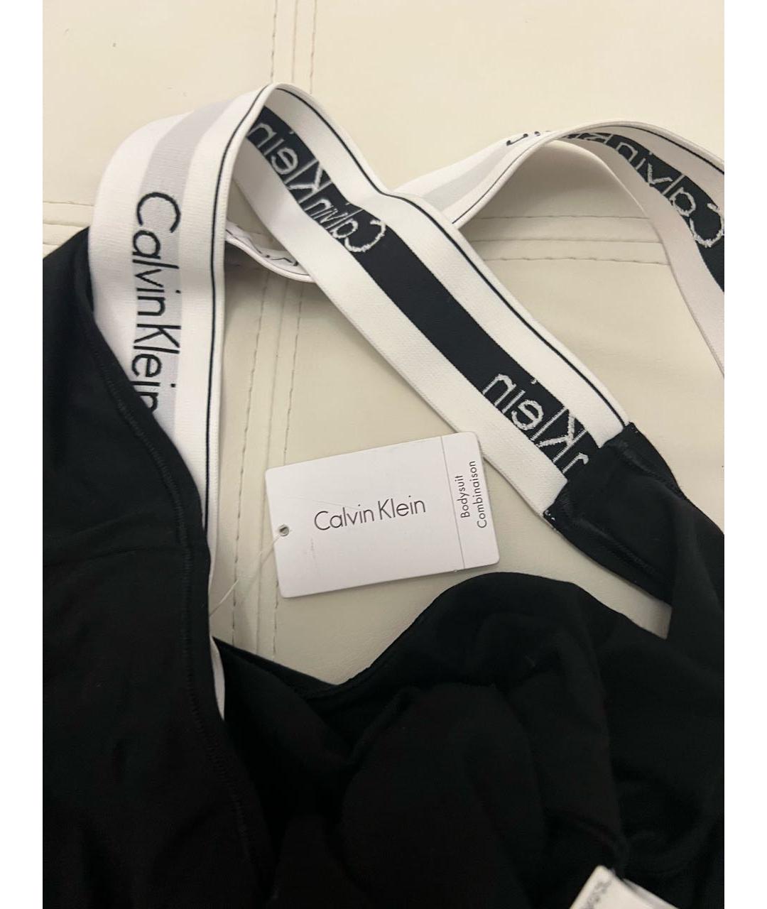 CALVIN KLEIN Черное хлопко-эластановое боди, фото 4