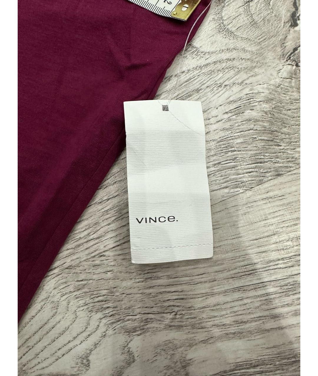 VINCE Бордовая хлопковая футболка, фото 3