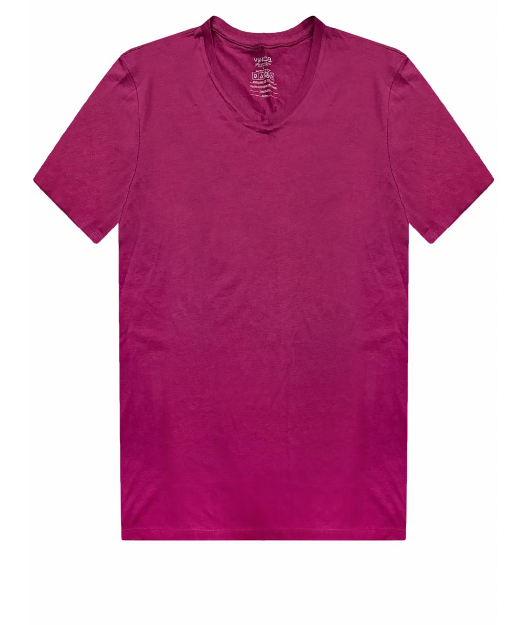 VINCE Бордовая хлопковая футболка, фото 1