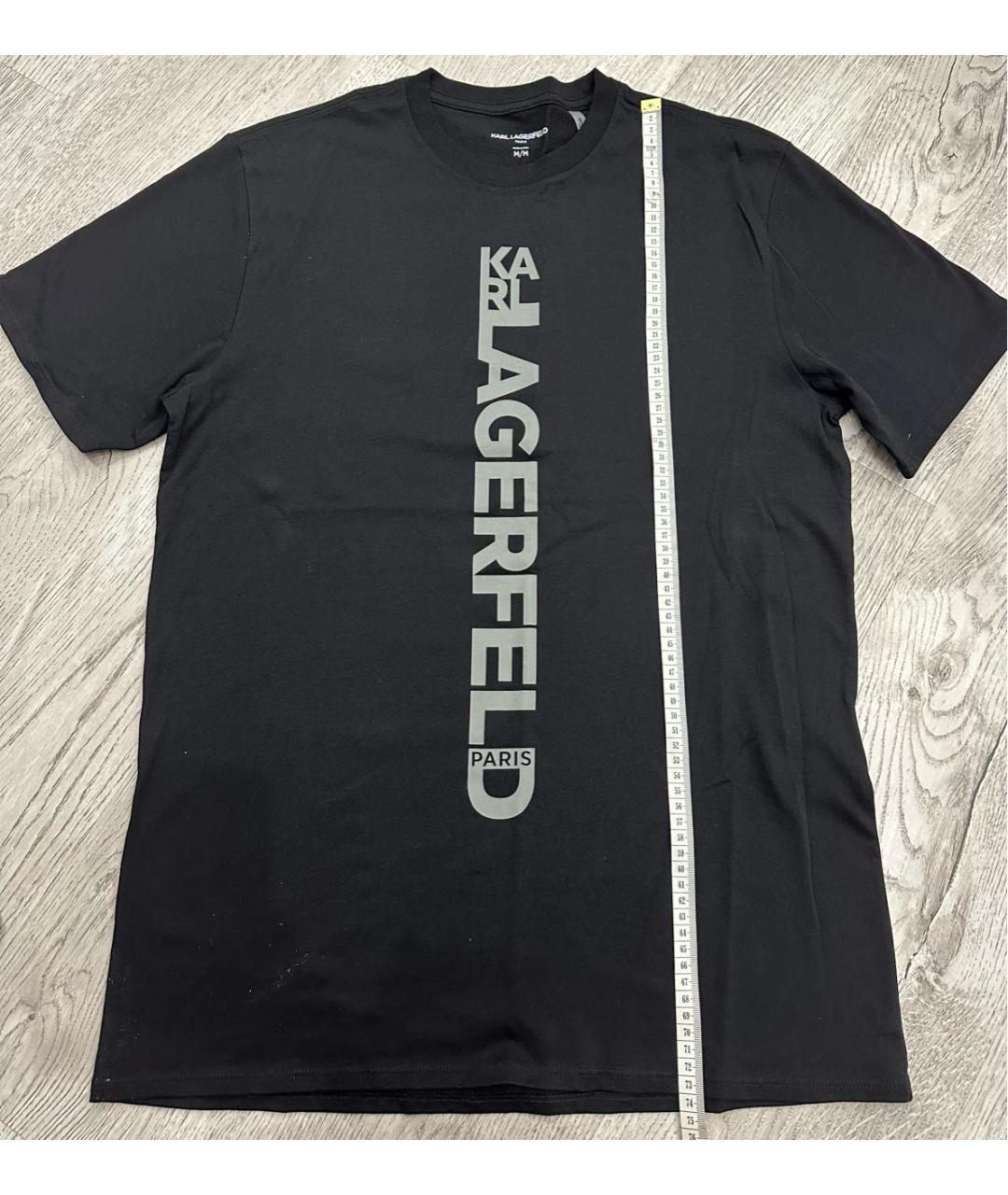 KARL LAGERFELD Черная хлопковая футболка, фото 2