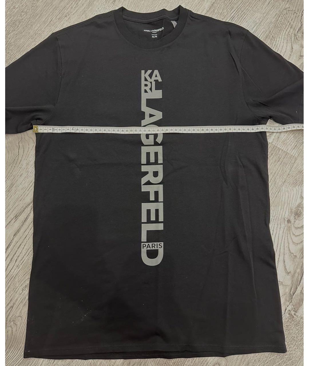 KARL LAGERFELD Черная хлопковая футболка, фото 3