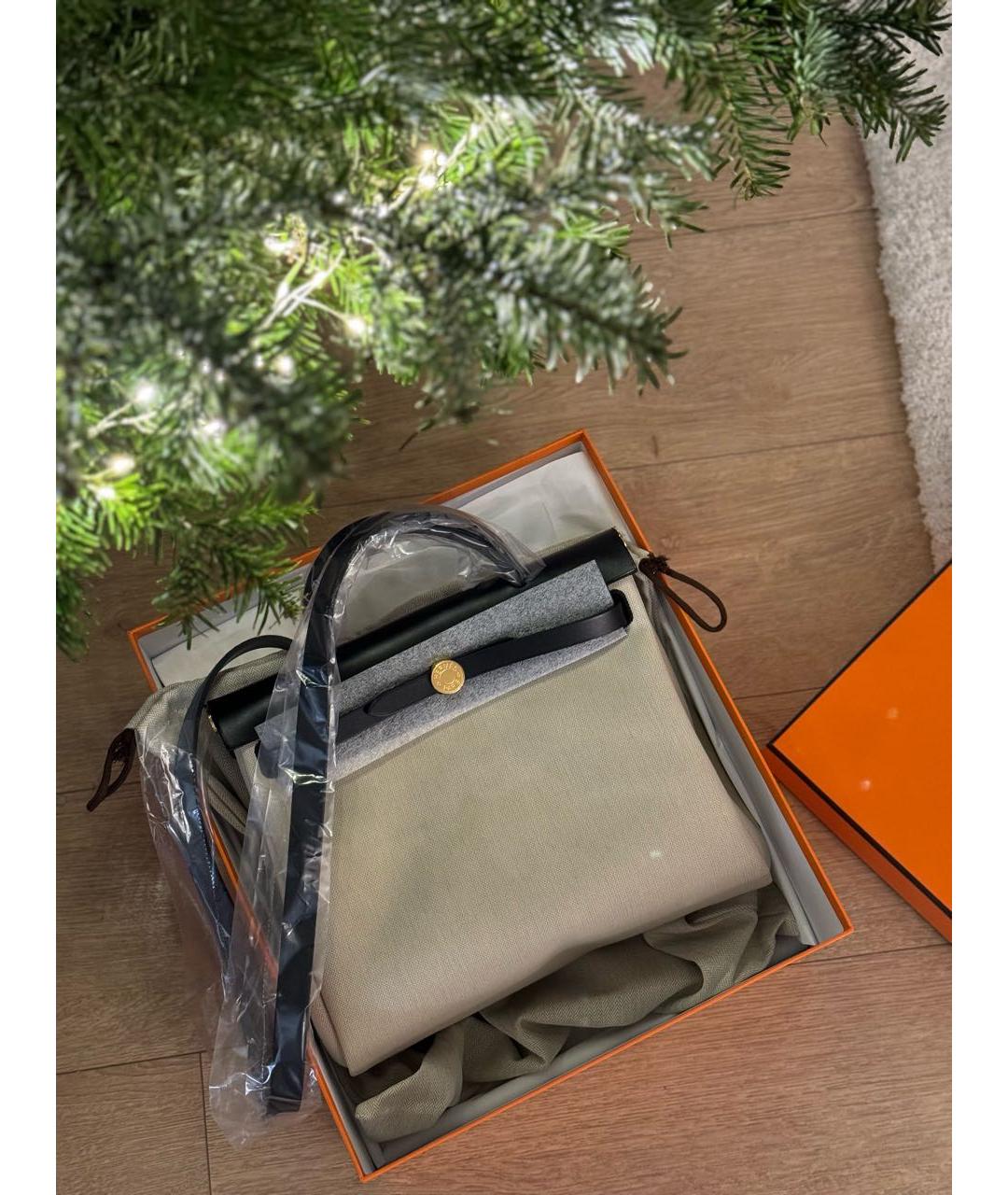 HERMES PRE-OWNED Бежевая сумка с короткими ручками, фото 4