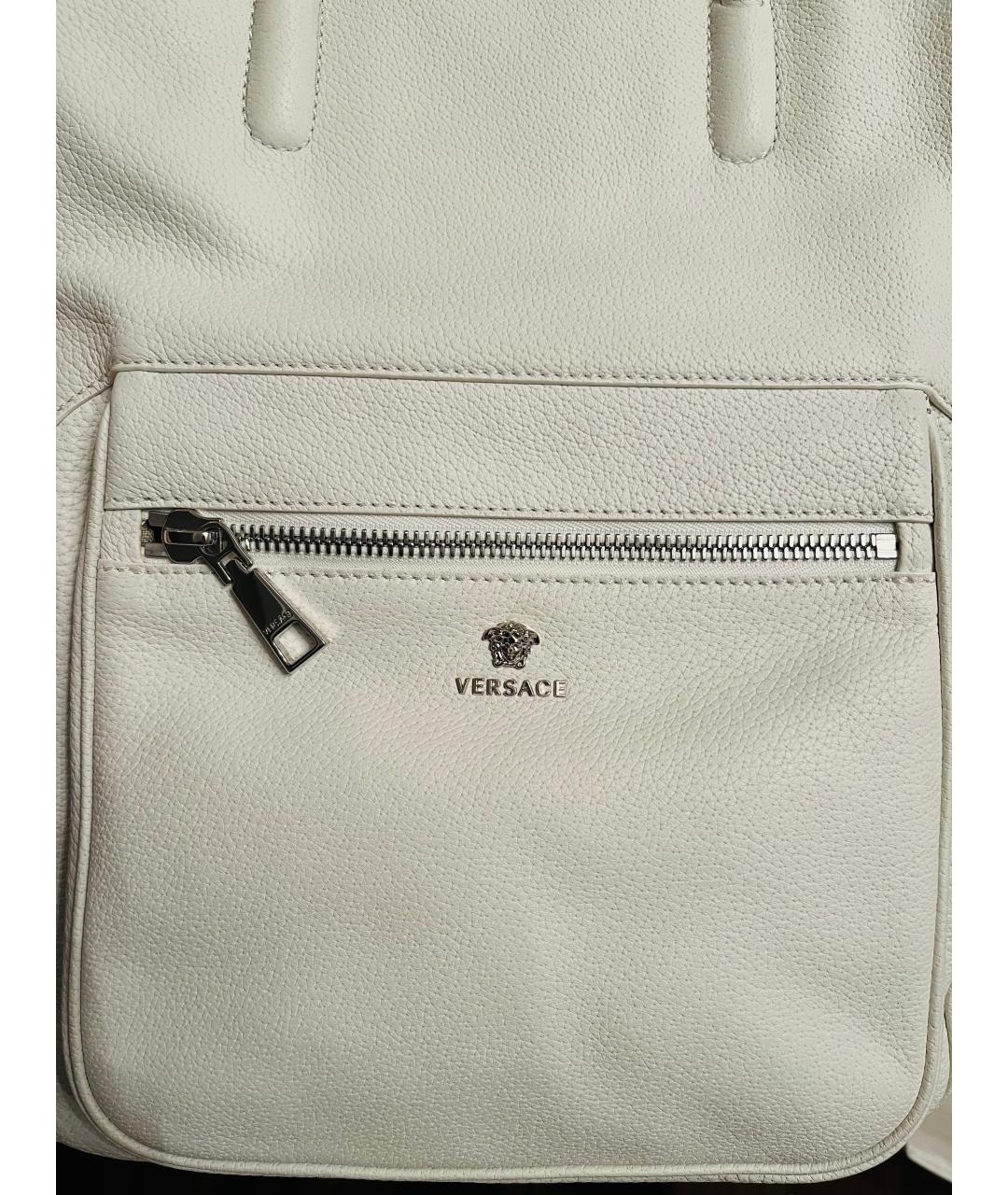 VERSACE Белый кожаный рюкзак, фото 2