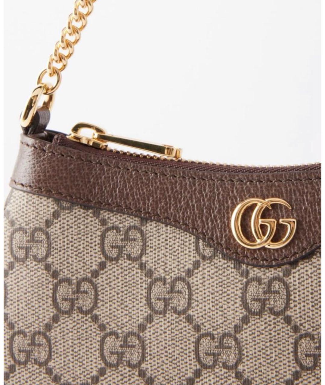 GUCCI Коричневая кожаная сумка через плечо, фото 2