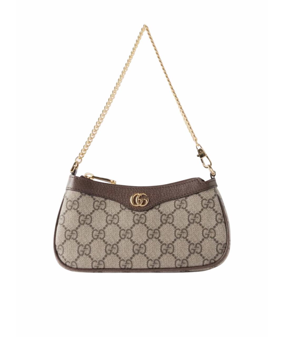 GUCCI Коричневая кожаная сумка через плечо, фото 1