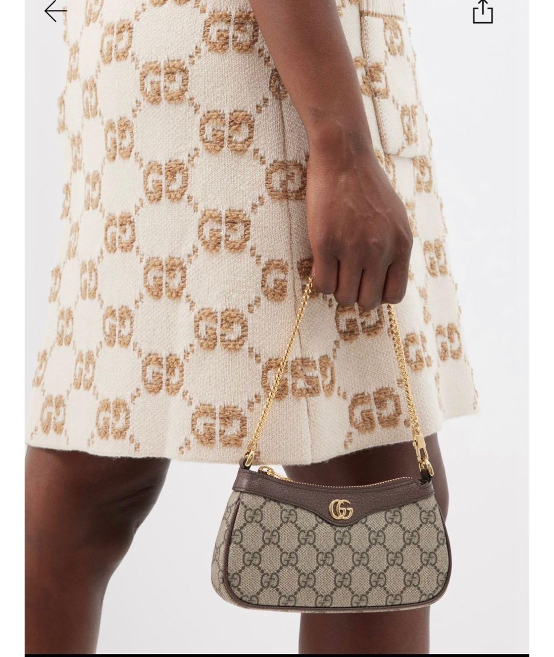 GUCCI Коричневая кожаная сумка через плечо, фото 8