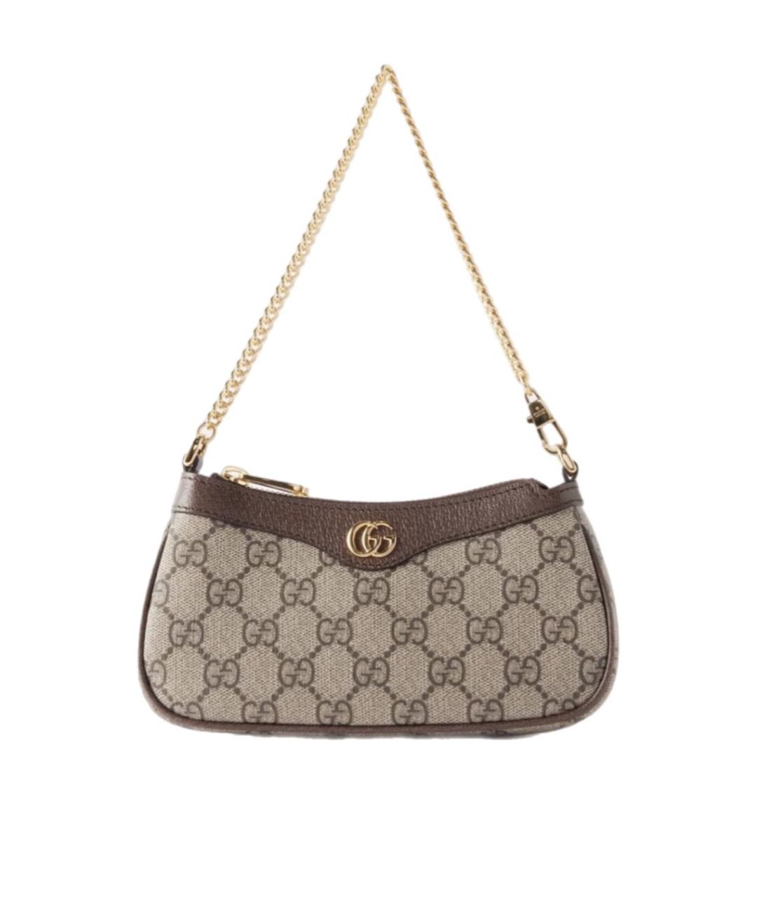 GUCCI Коричневая кожаная сумка через плечо, фото 9