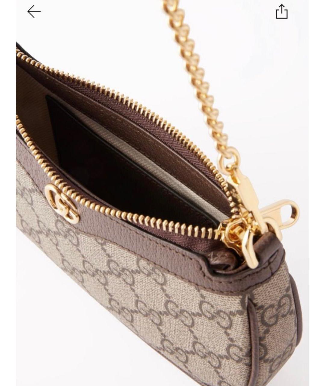 GUCCI Коричневая кожаная сумка через плечо, фото 4