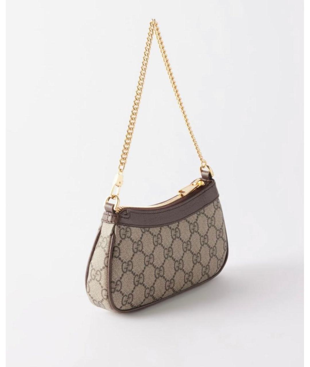 GUCCI Коричневая кожаная сумка через плечо, фото 3