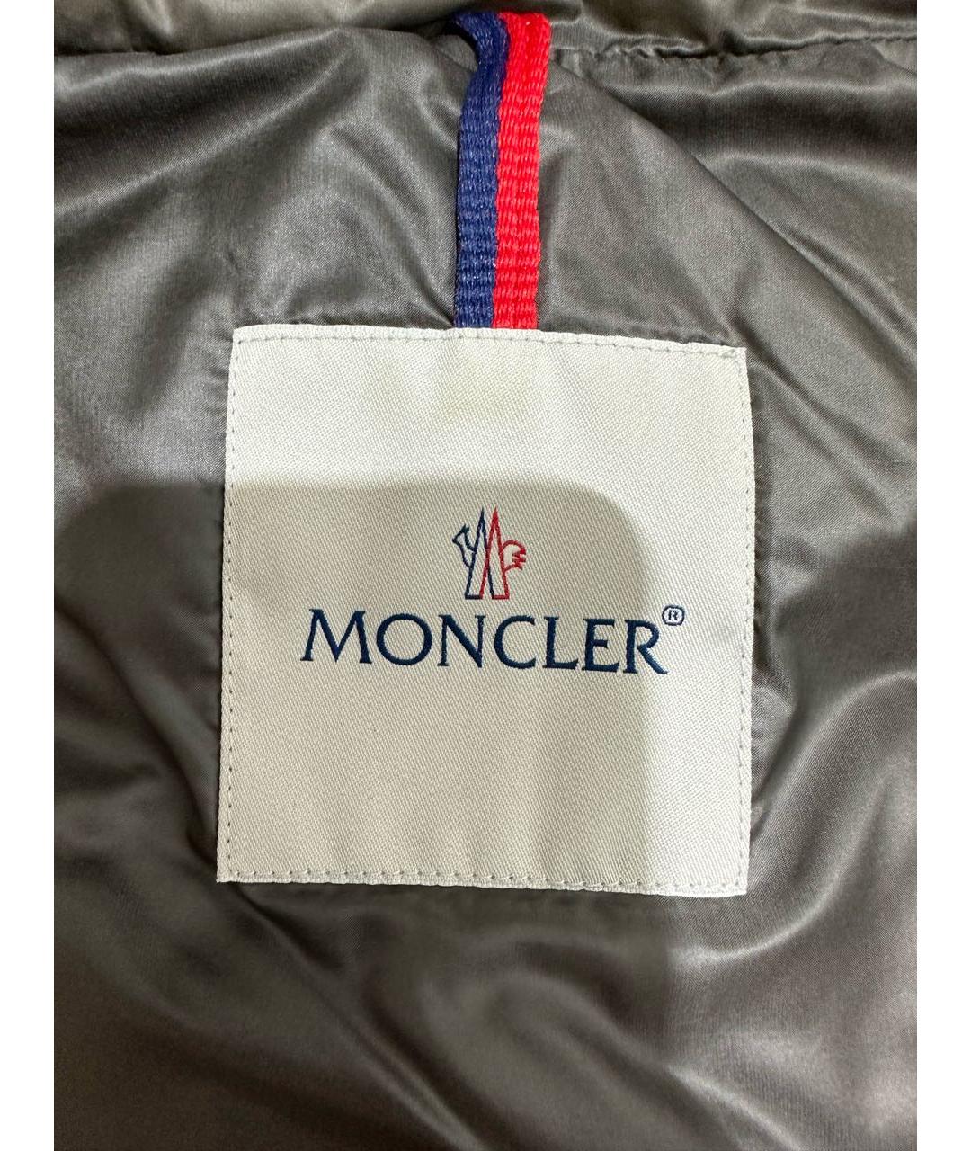 MONCLER Серая полиэстеровая куртка, фото 3