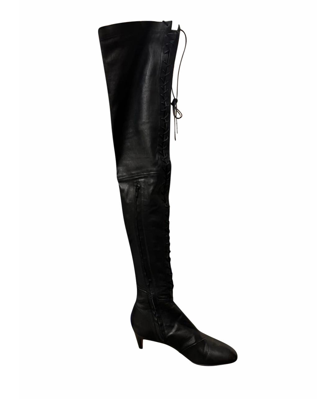 CELINE PRE-OWNED Черные кожаные ботфорты, фото 1