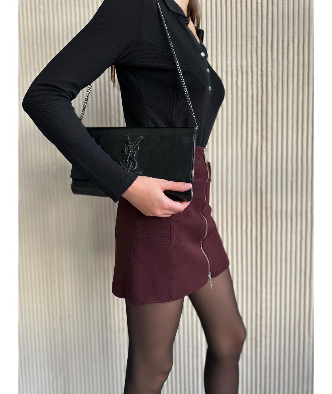 SAINT LAURENT Черная сумка через плечо из лакированной кожи, фото 5