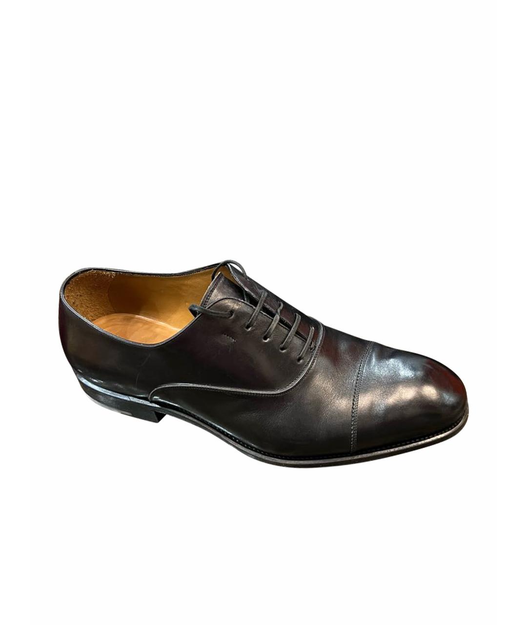 SALVATORE FERRAGAMO Черные кожаные туфли, фото 1