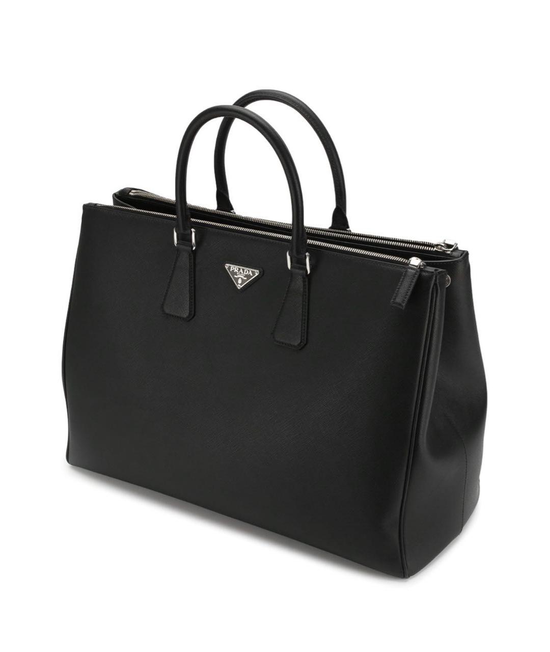 PRADA Черная кожаная дорожная/спортивная сумка, фото 4