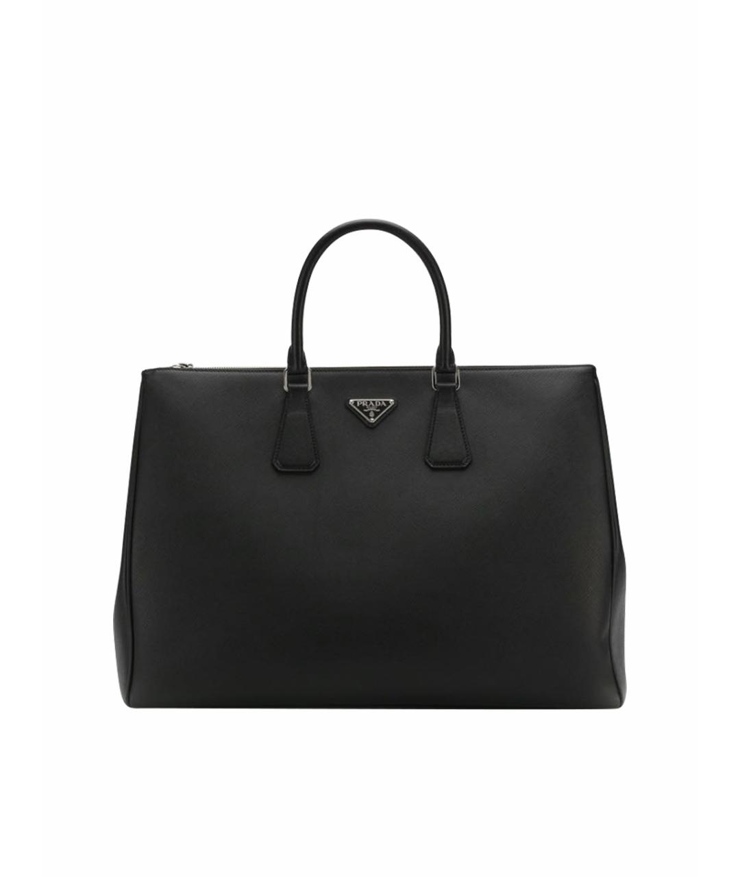 PRADA Черная кожаная дорожная/спортивная сумка, фото 1