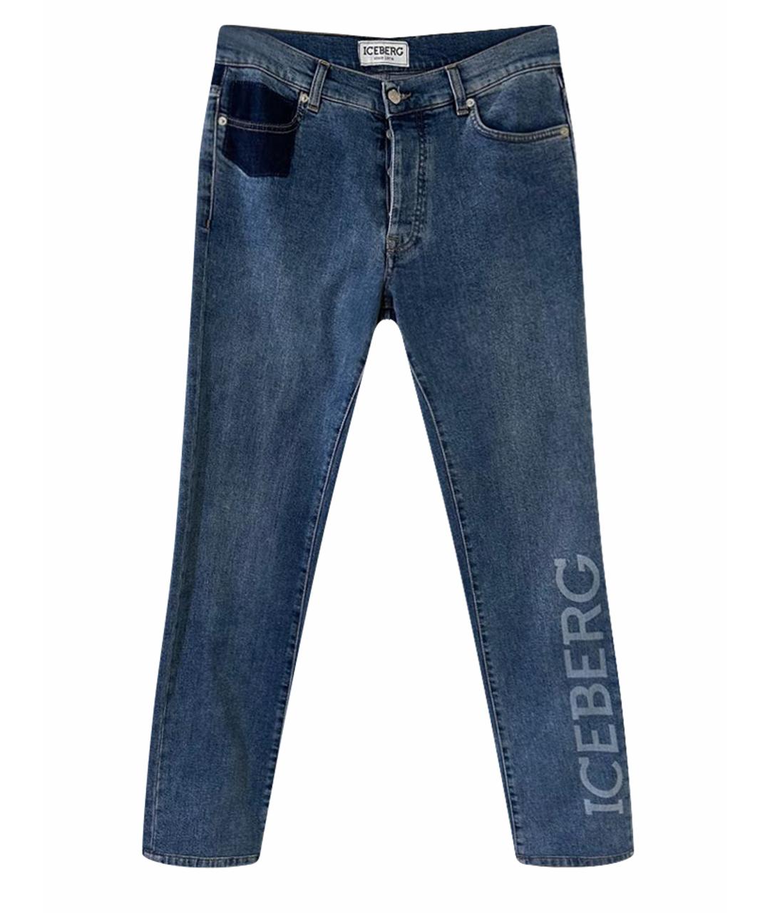 ICEBERG Синие хлопковые прямые джинсы, фото 1