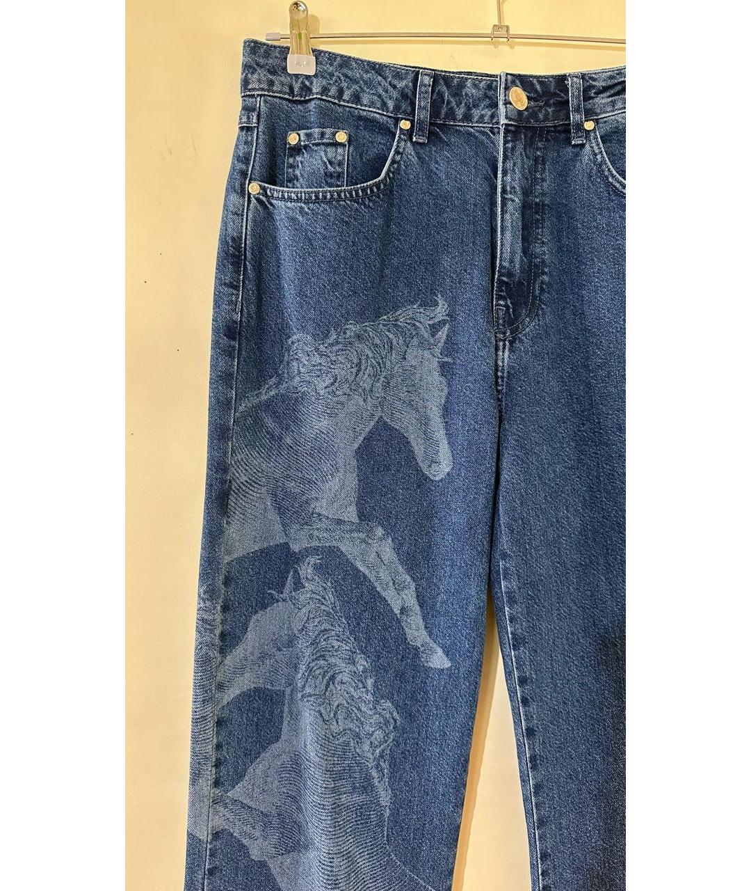 LES BENJAMINS Темно-синие хлопковые прямые джинсы, фото 3