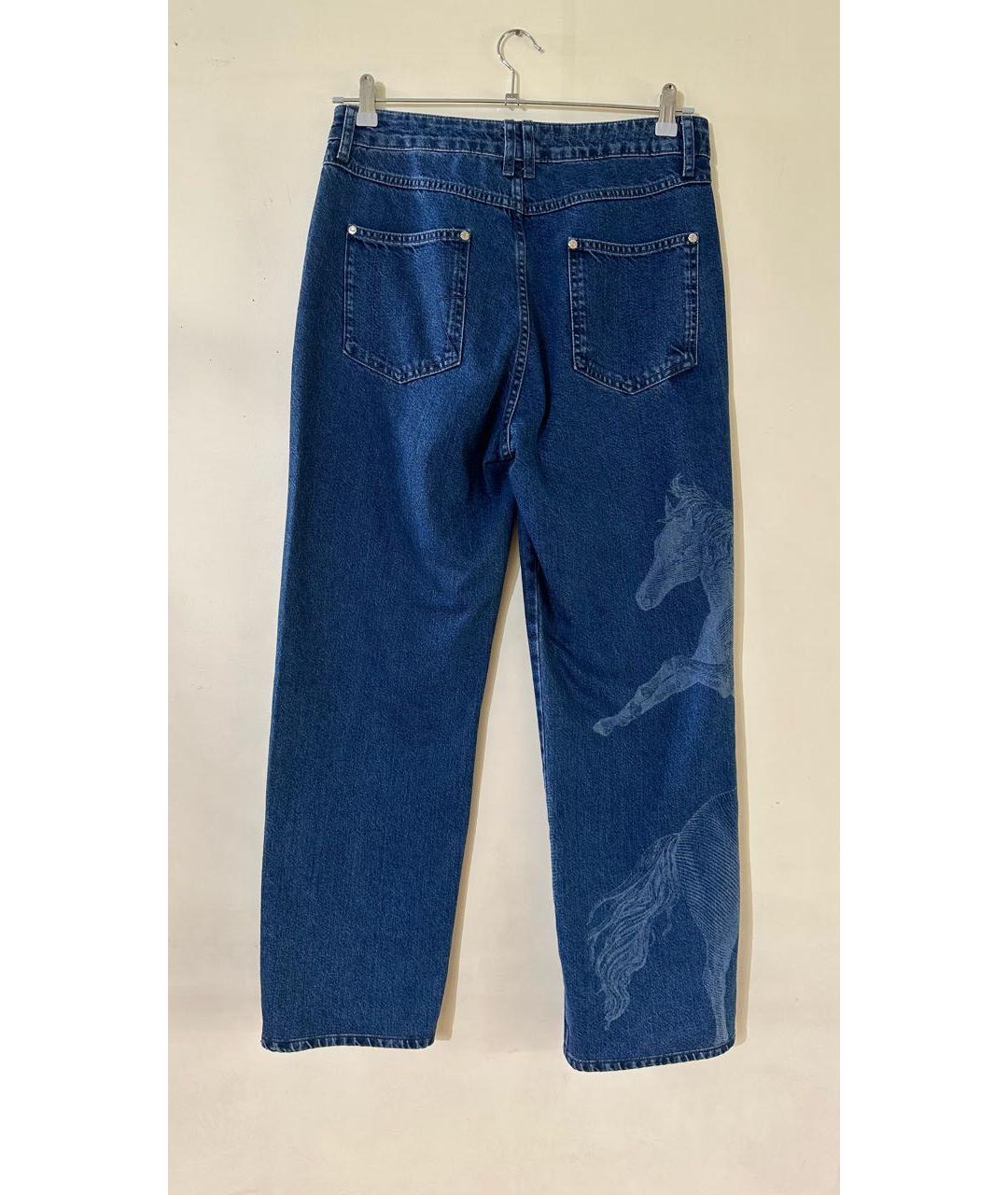 LES BENJAMINS Темно-синие хлопковые прямые джинсы, фото 2