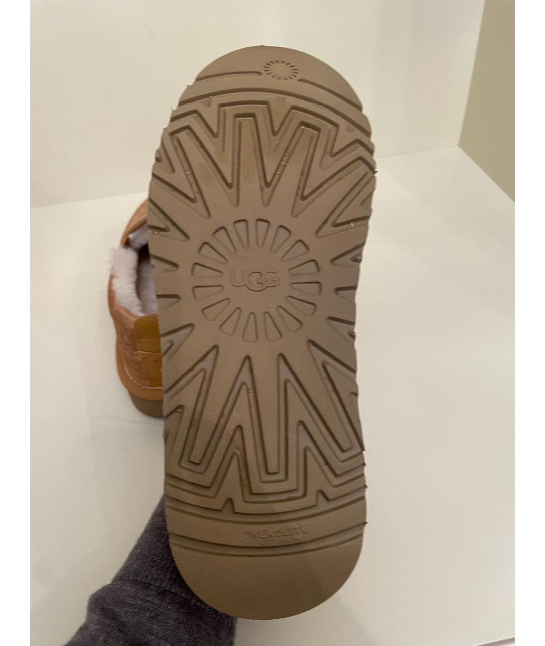 UGG AUSTRALIA Бежевые замшевые слипоны, фото 5