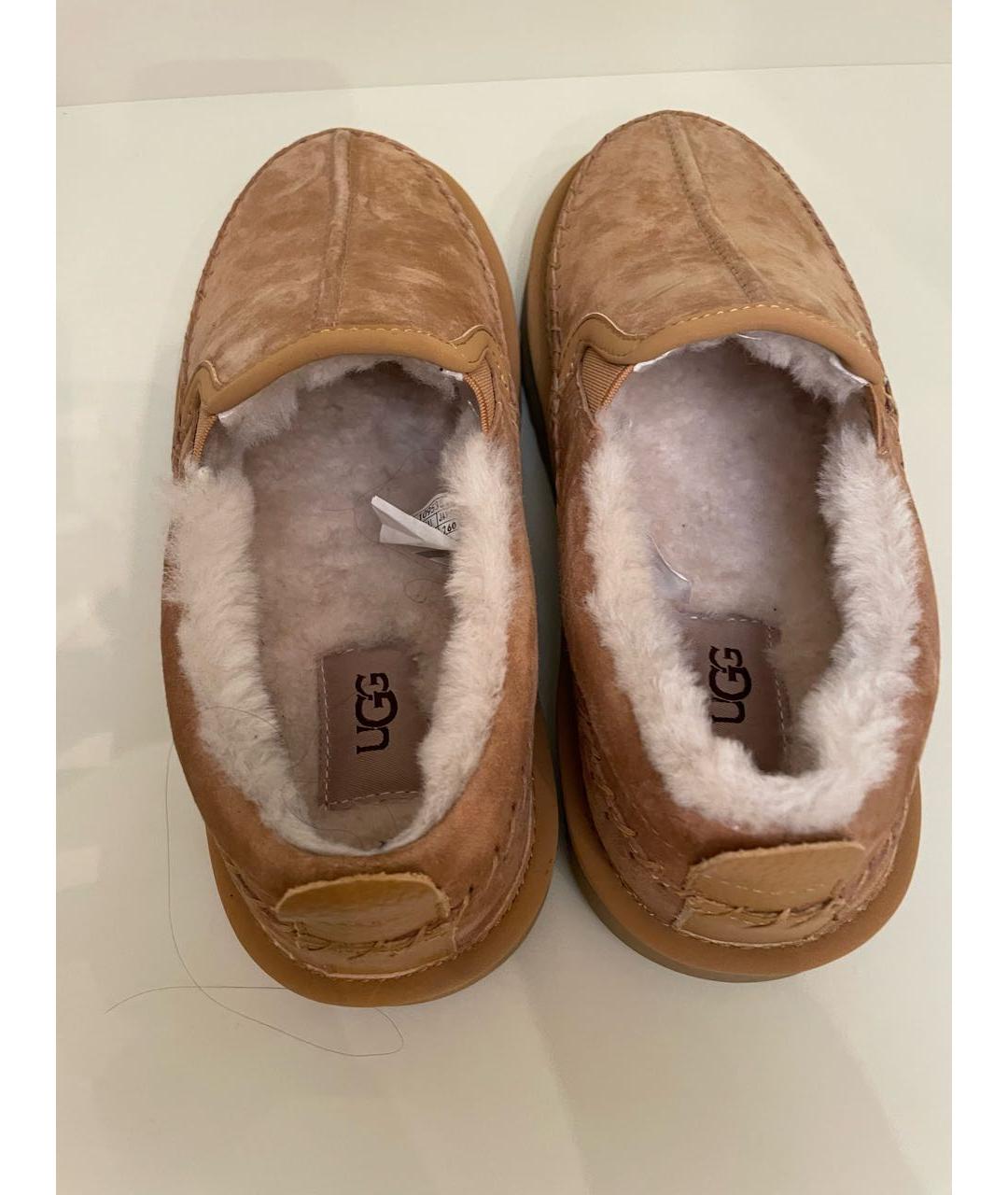 UGG AUSTRALIA Бежевые замшевые слипоны, фото 3