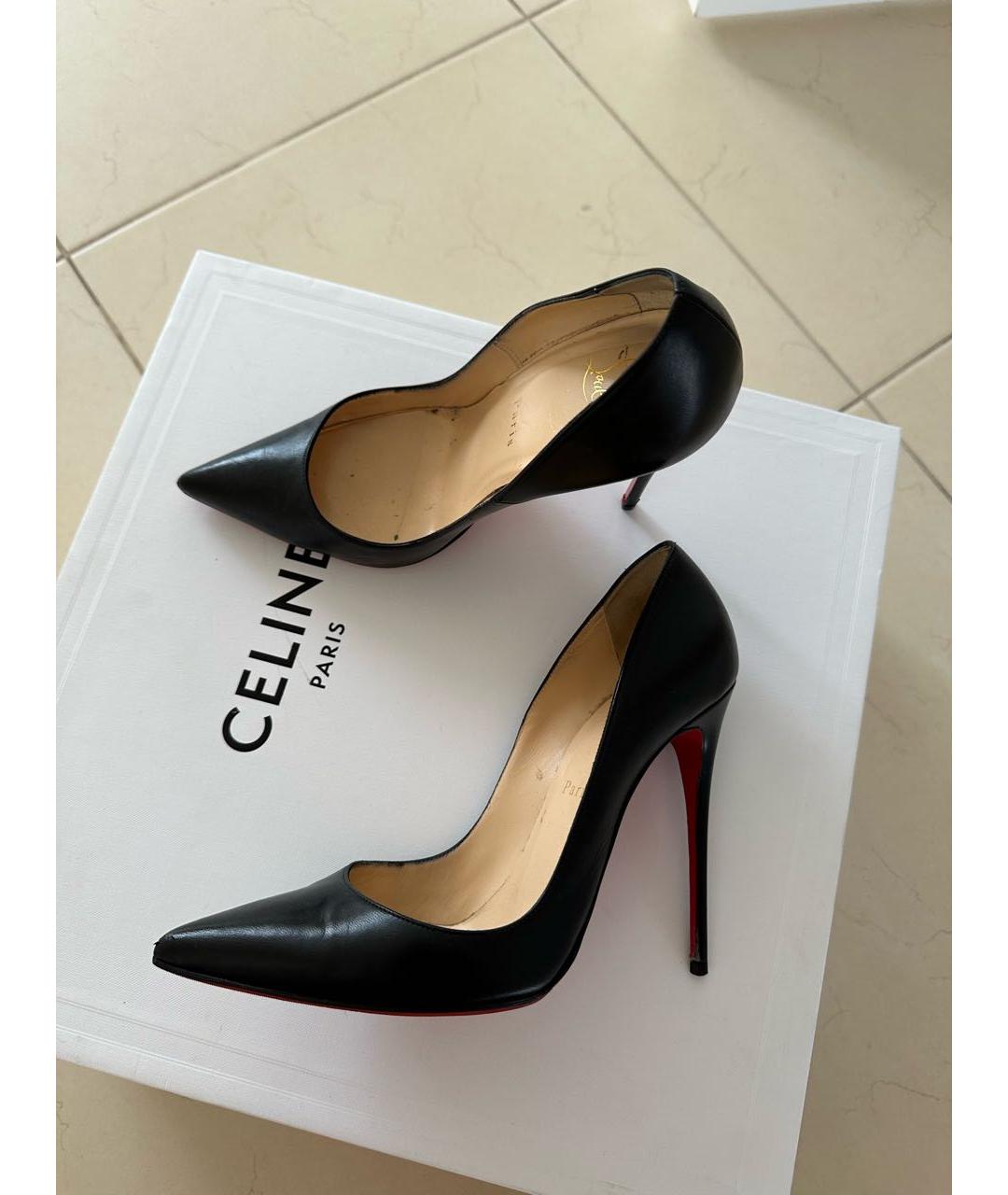 CHRISTIAN LOUBOUTIN Черные кожаные туфли, фото 9