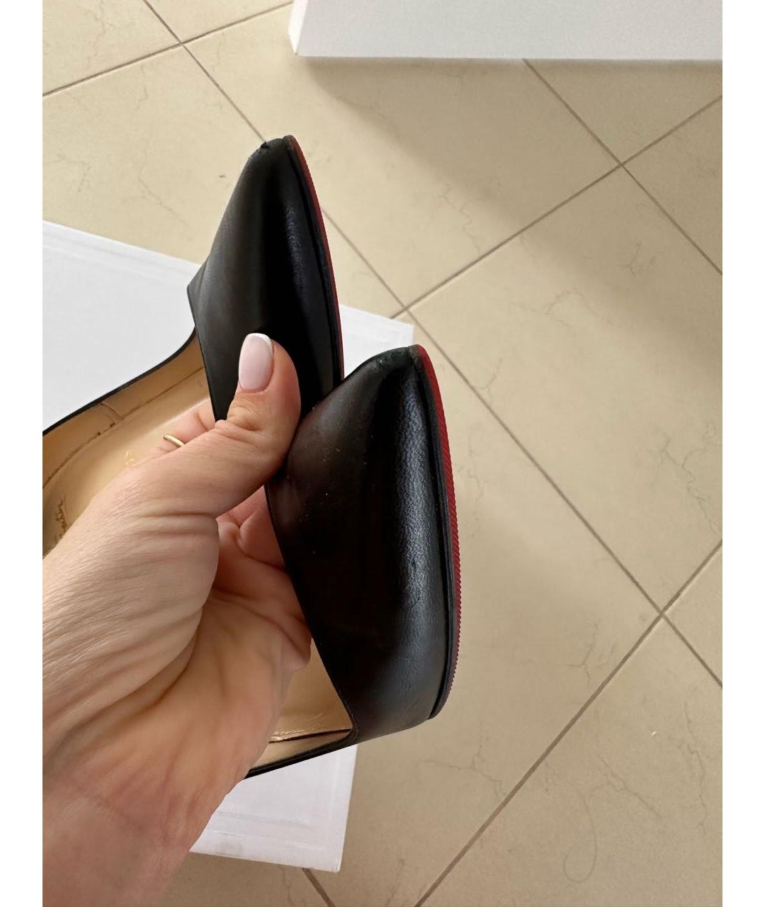 CHRISTIAN LOUBOUTIN Черные кожаные туфли, фото 7