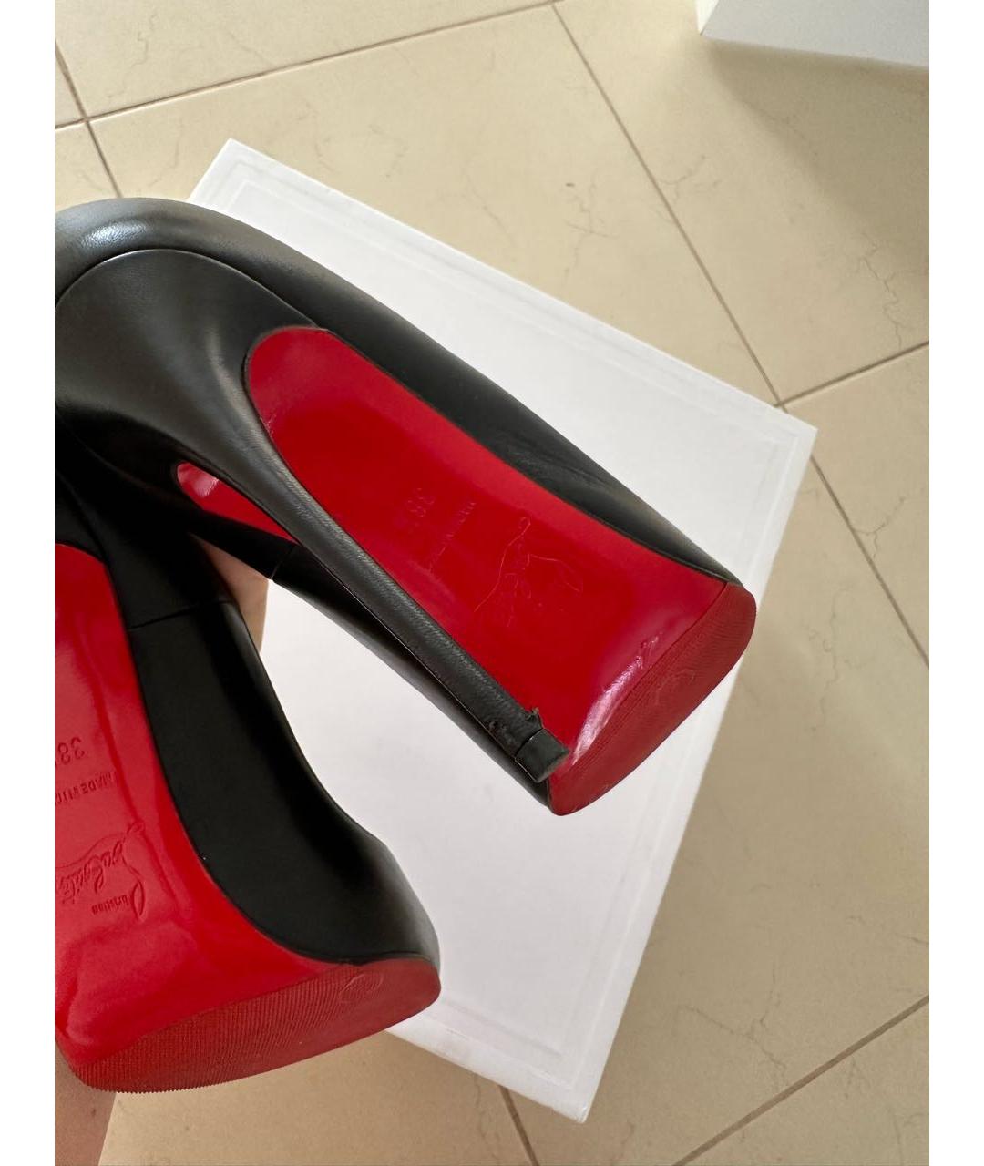 CHRISTIAN LOUBOUTIN Черные кожаные туфли, фото 3