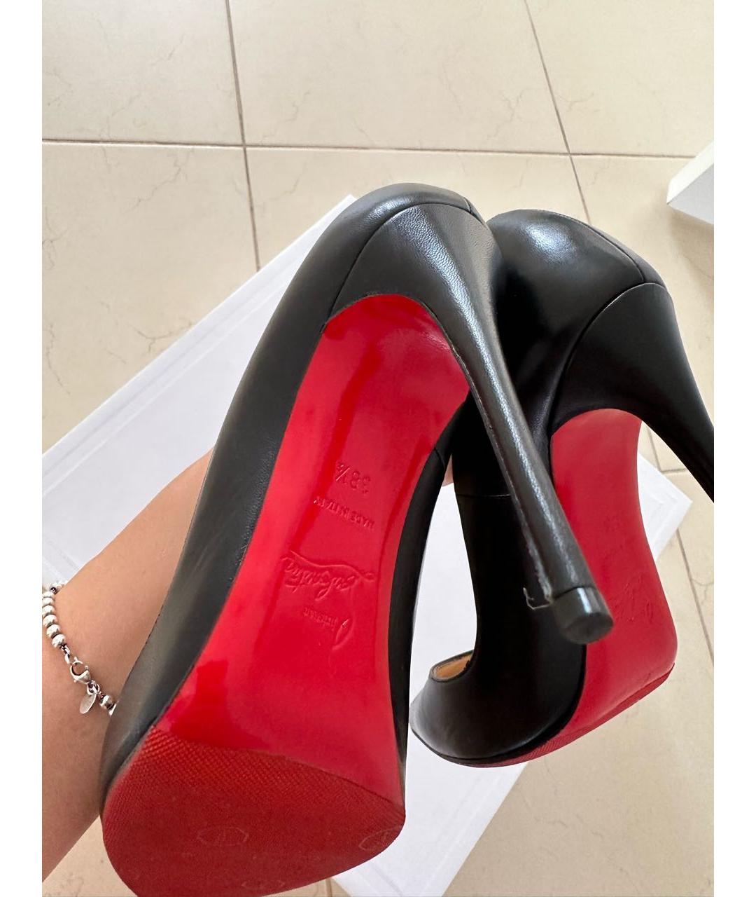 CHRISTIAN LOUBOUTIN Черные кожаные туфли, фото 5