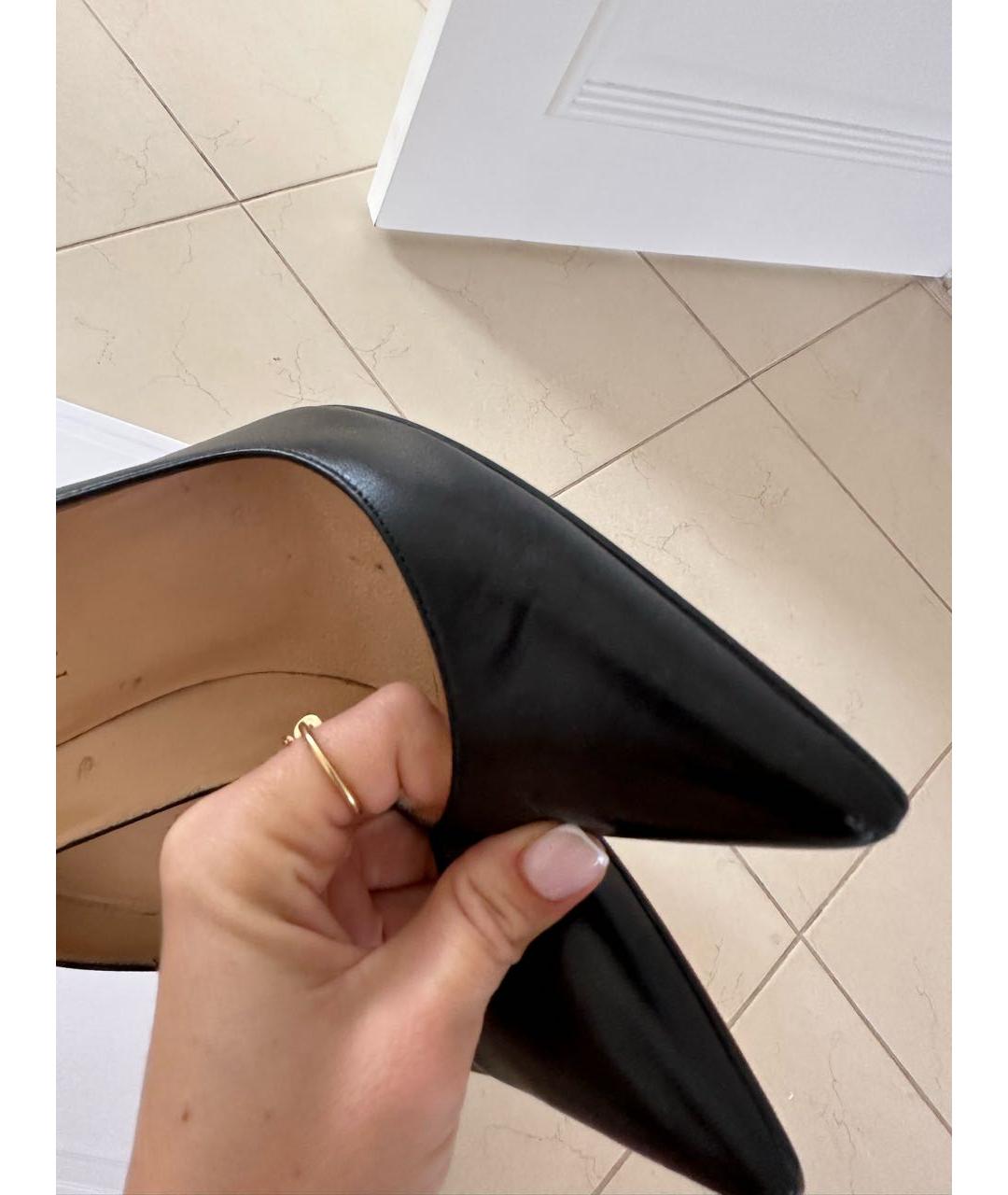 CHRISTIAN LOUBOUTIN Черные кожаные туфли, фото 8