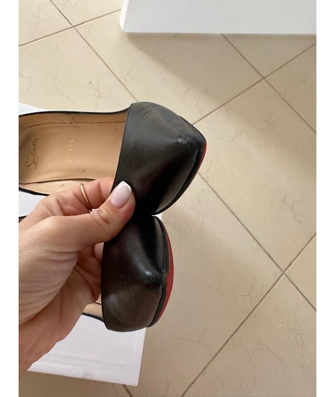 CHRISTIAN LOUBOUTIN Черные кожаные туфли, фото 6