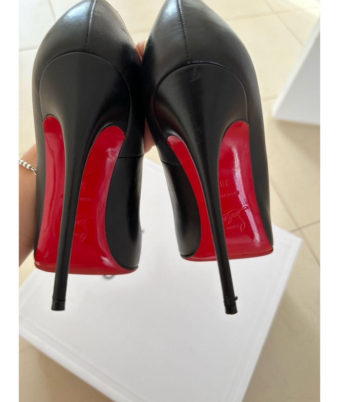 CHRISTIAN LOUBOUTIN Черные кожаные туфли, фото 2