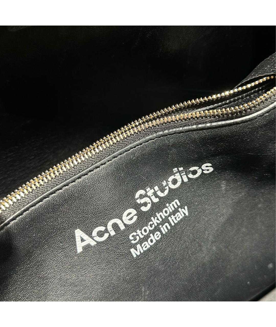 ACNE STUDIOS Черная кожаная сумка тоут, фото 4