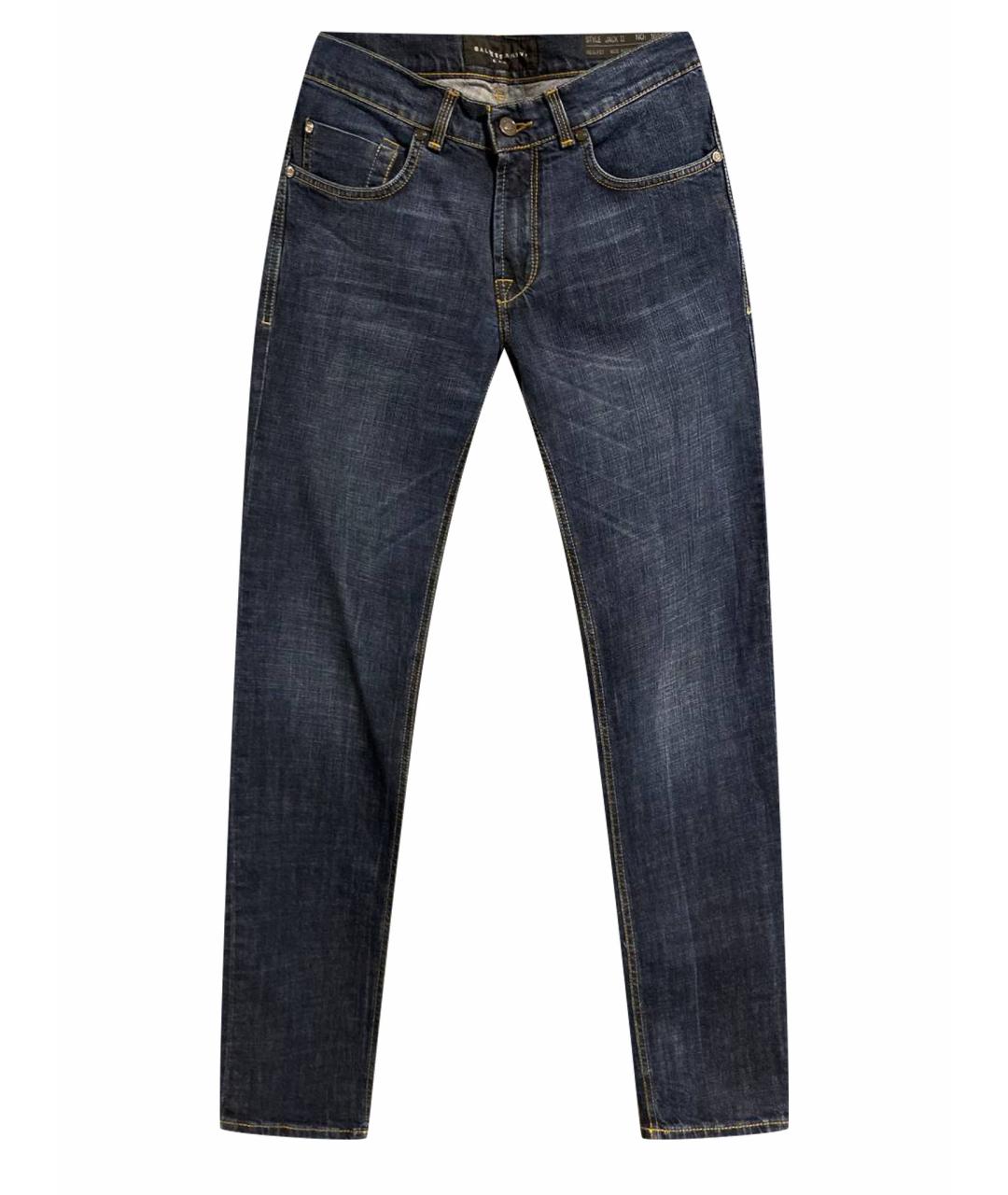 BALDESSARINI Темно-синие хлопковые прямые джинсы, фото 1