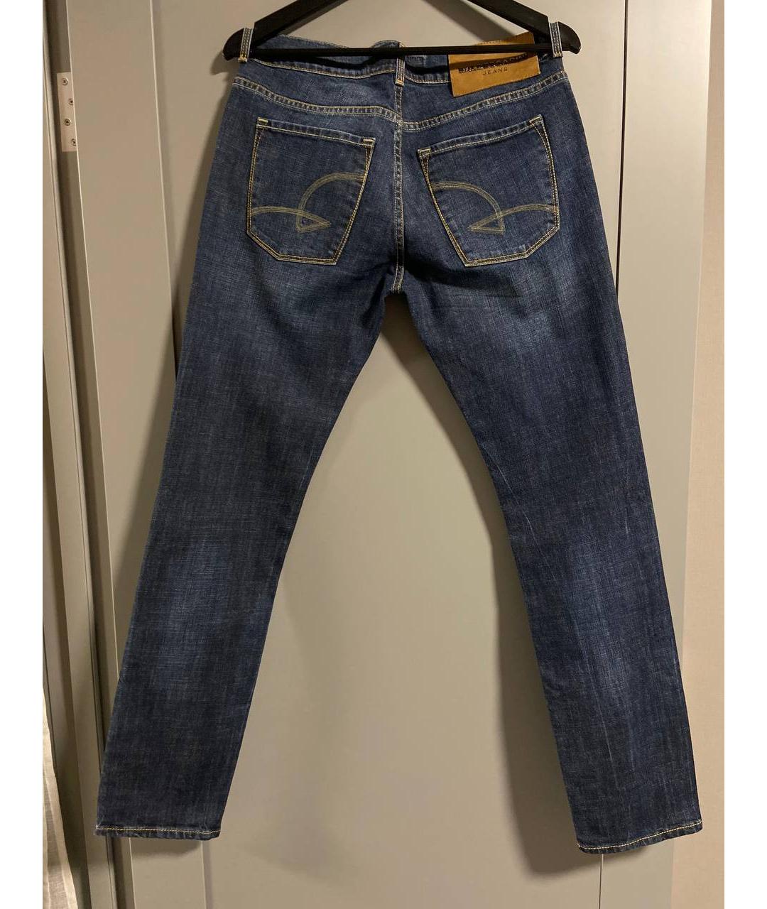 BALDESSARINI Темно-синие хлопковые прямые джинсы, фото 2